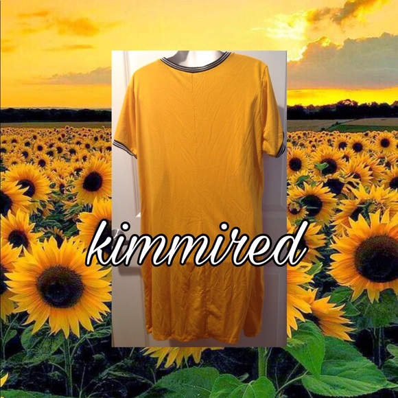 🆕Forever 21 Yellow Varsity Shirt Dress ~ 2X ~NWOT - Picture 2 of 4